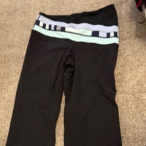 Black and Blue Striped cropped Bottoms